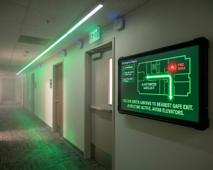 Can AI Help People Find Safer Exits During a Fire